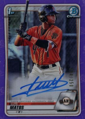 2020 Bowman Chrome #CPA-LM Prospect Auto - Purple Refractor /250 (1st)