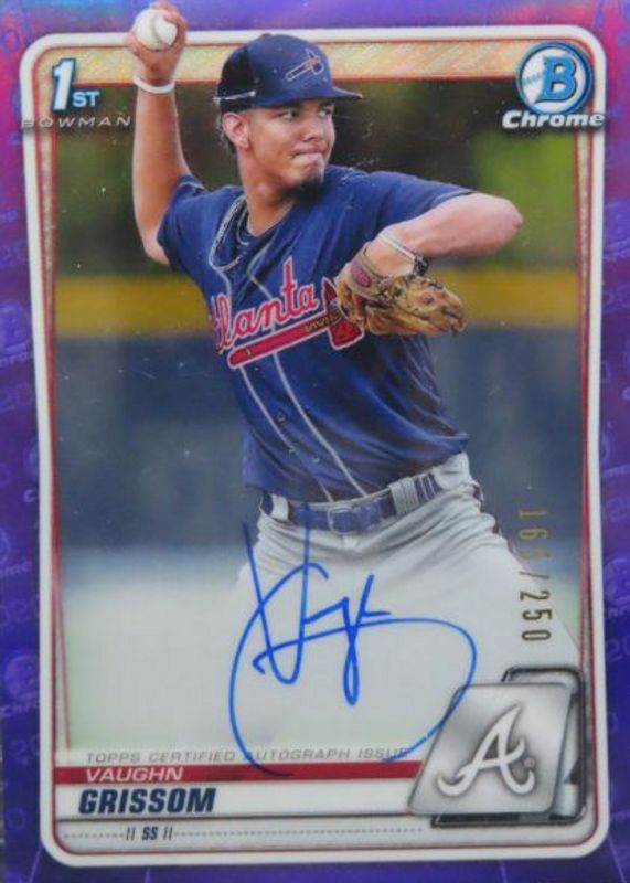 Vaughn Grissom 2020 Bowman Chrome #CPA-VG Prospect Auto - Purple Refractor /250 (1st) SGC 9.5