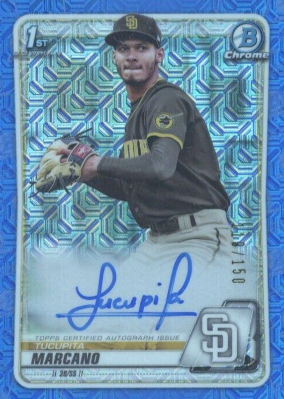 Tucupita Marcano 2020 Bowman Chrome #CPA-TM Prospect Auto - Choice Refractor /150 (1st) RAW