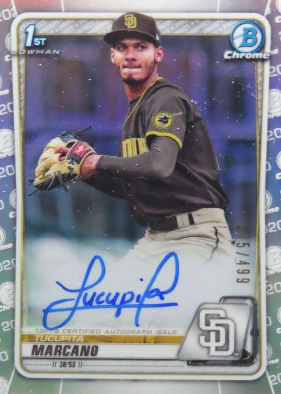 Tucupita Marcano 2020 Bowman Chrome #CPA-TM Prospect Auto - Refractor /499 (1st) RAW