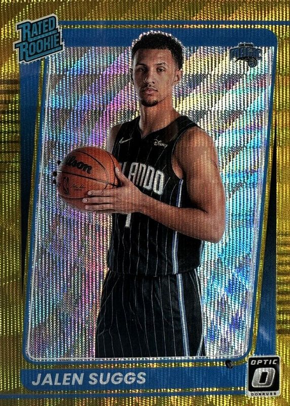 Jalen Suggs 2021 Optic #179 Gold Wave Rookie PSA 10