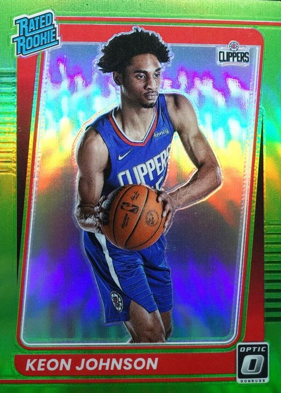 Keon Johnson 2021 Optic #192 Lime Green /149 Rookie PSA 9