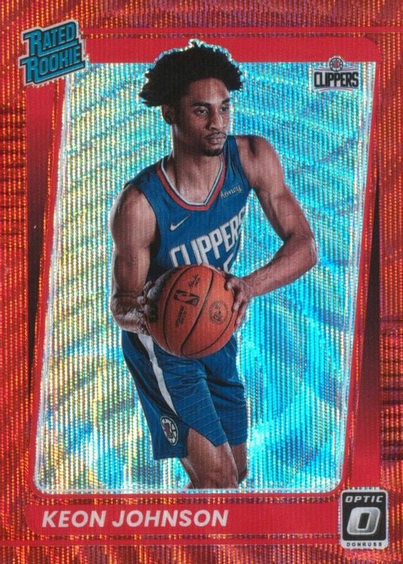 Keon Johnson 2021 Optic #192 Red Wave Rookie RAW