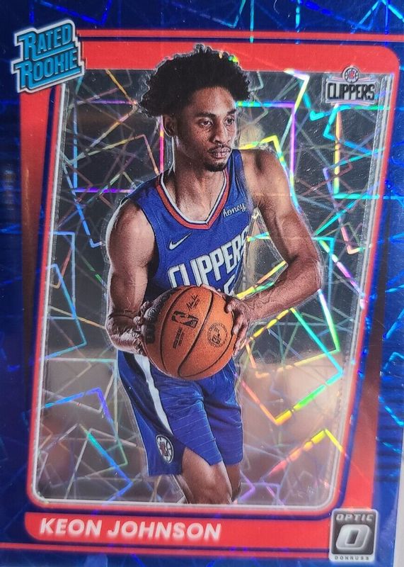 Keon Johnson 2021 Optic #192 Blue Velocity Rookie PSA 10