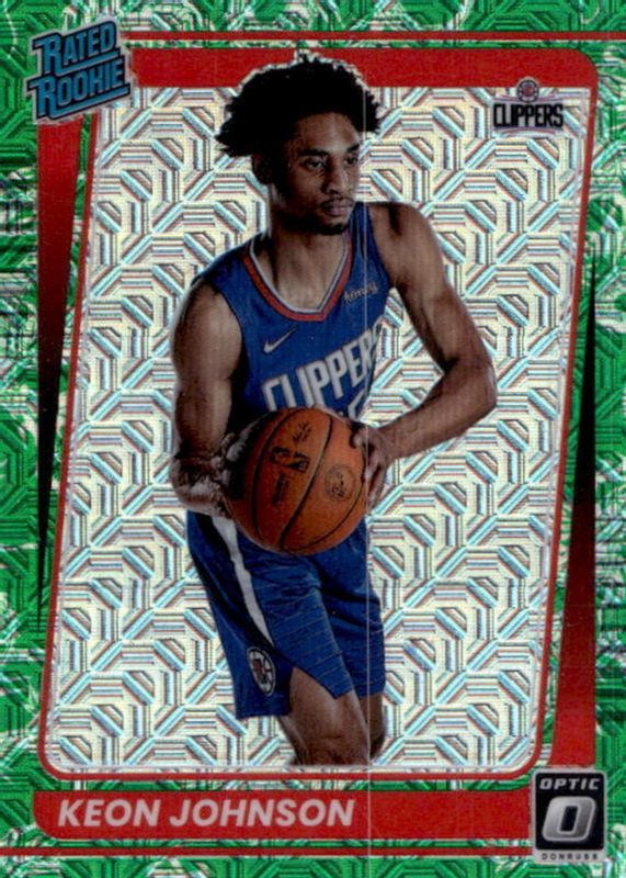 Keon Johnson 2021 Optic #192 Choice Dragon /(SSP) Rookie PSA 10