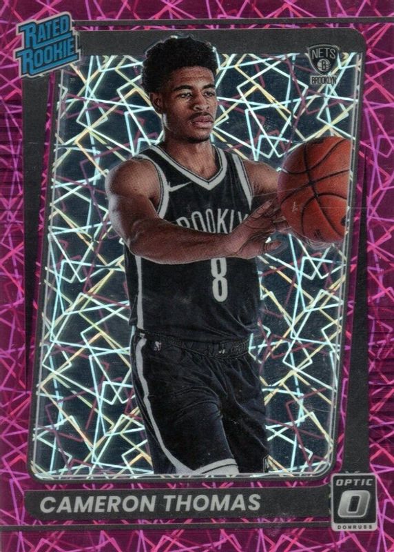 Cam Thomas 2021 Optic #153 Pink Velocity /79 Rookie RAW