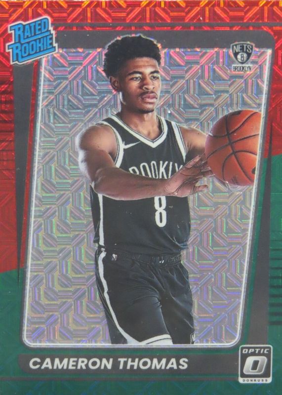 Cam Thomas 2021 Optic #153 Choice Red & Green Rookie RAW