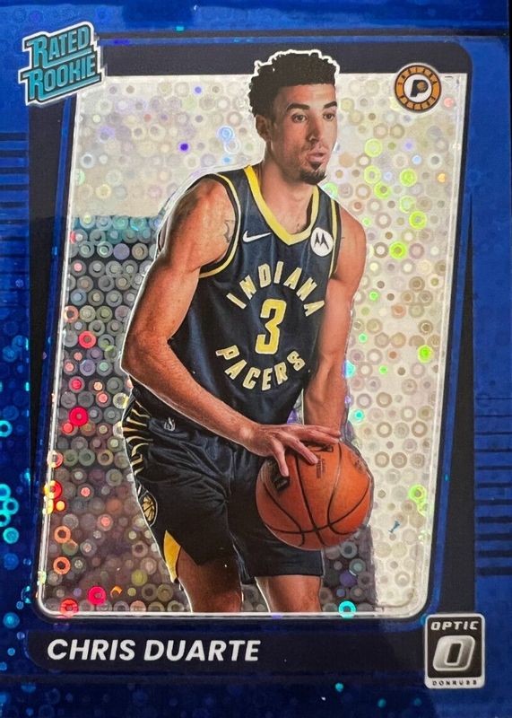 Chris Duarte 2021 Optic #173 Fast Break Blue /50 Rookie SGC 10