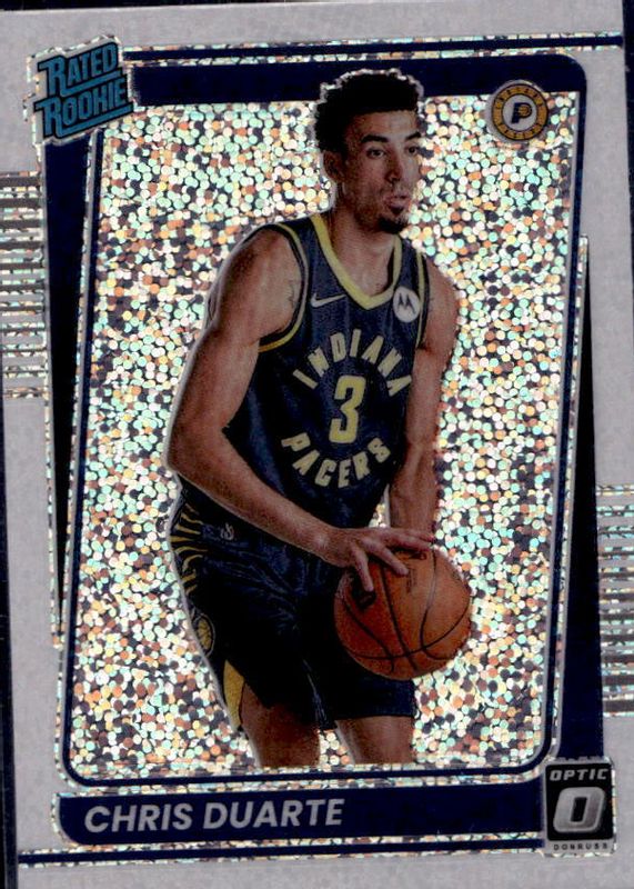 Chris Duarte 2021 Optic #173 White Sparkle /(SSP) Rookie RAW