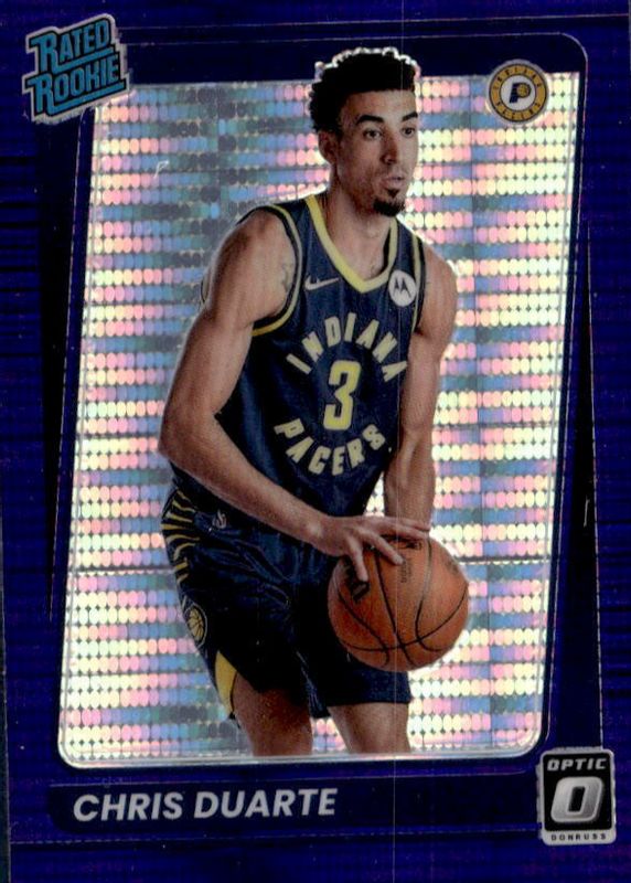 Chris Duarte 2021 Optic #173 Target Purple Pulsar Rookie RAW