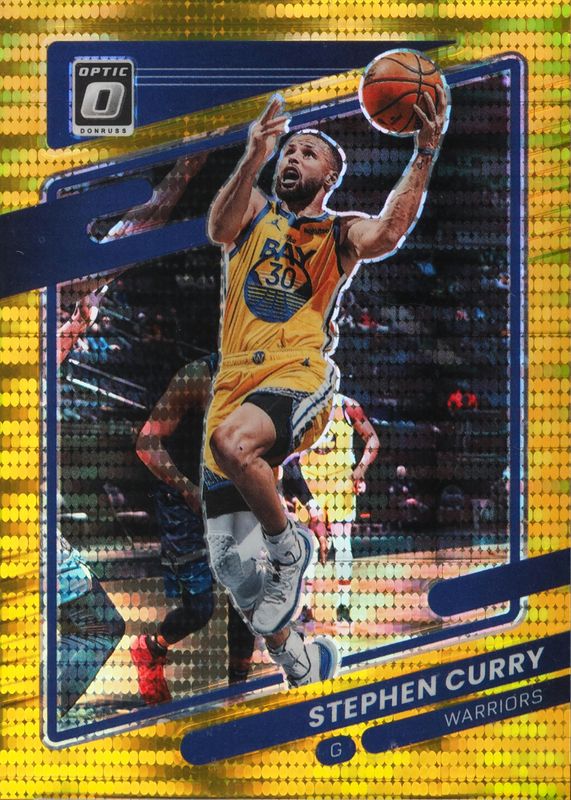 Stephen Curry 2021 Optic #128 Gold Pulsar /10 BGS 9