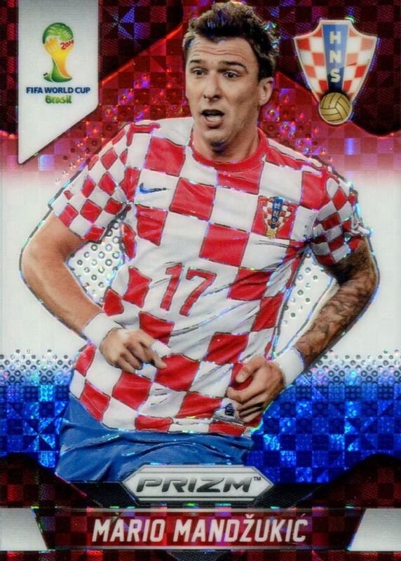 Mario Mandzukic 2014 Prizm World Cup #120 Red White Blue Power Plaid SGC 10