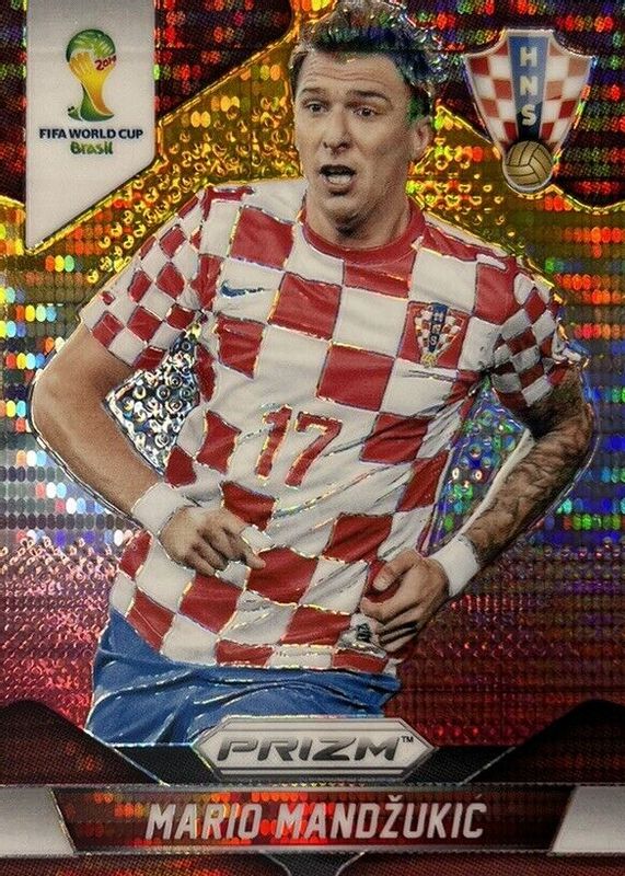 Mario Mandzukic 2014 Prizm World Cup #120 Yellow & Red Pulsar BGS 9.5