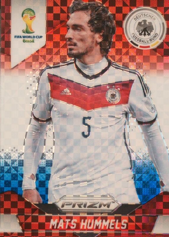 Mats Hummels 2014 Prizm World Cup #84 Red White Blue Power Plaid RAW