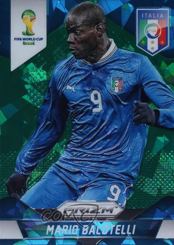 Mario Balotelli 2014 Prizm World Cup #132 Green Crystal /25 SGC 10