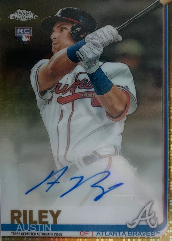 Austin Riley 2019 Topps Chrome Update #CUA-AR Autographs - Gold Refractor /50 Rookie PSA 8