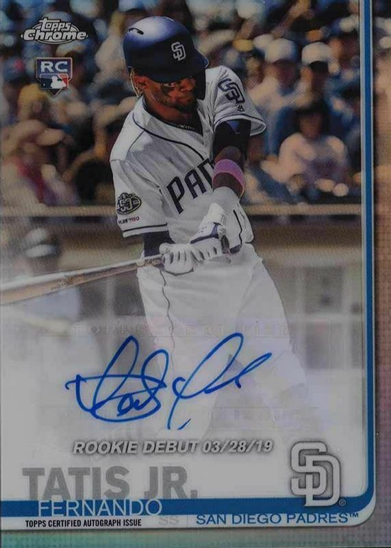 Fernando Tatis Jr. 2019 Topps Chrome Update #RDA-FT Rookie Debut Autographs Rookie SGC 9