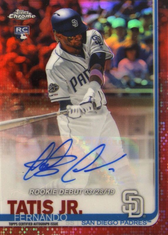 Fernando Tatis Jr. 2019 Topps Chrome Update #RDA-FT Rookie Debut Autographs - Red Refractor /5 Rookie BGS 9