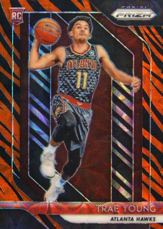 Trae Young 2018 Prizm #78 Choice Tiger Stripe /(SSP) Rookie PSA 9