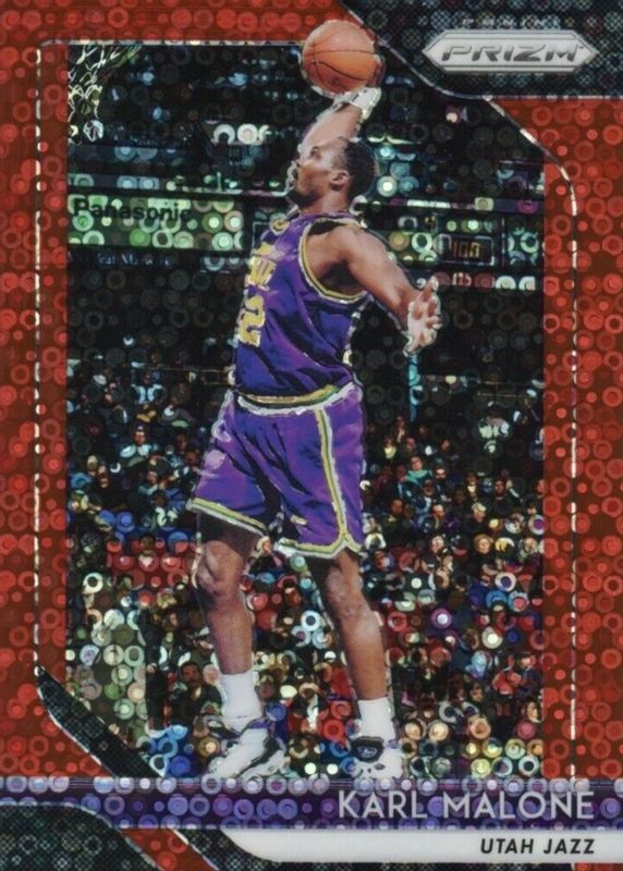 Karl Malone 2018 Prizm #75 Fast Break Red /125 RAW