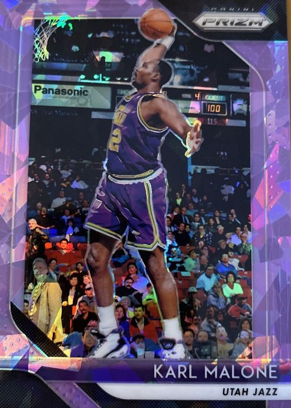 Karl Malone 2018 Prizm #75 Purple Ice /149 PSA 10