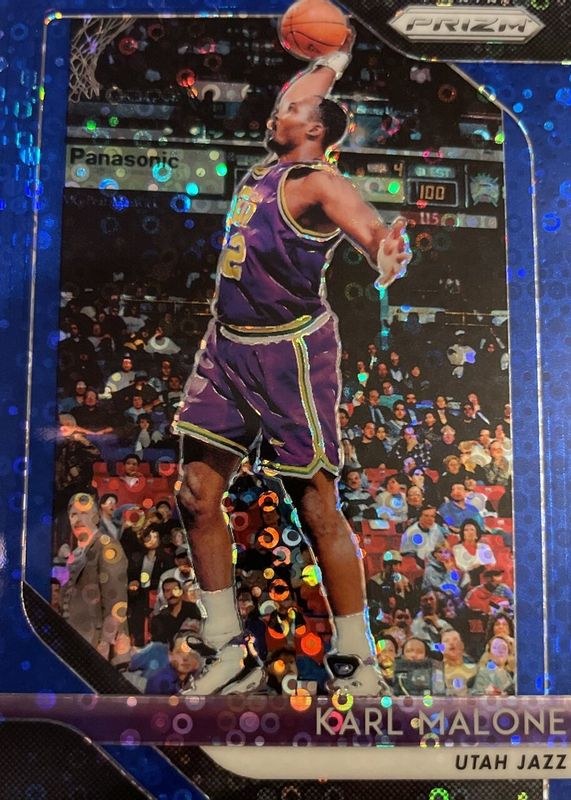 Karl Malone 2018 Prizm #75 Fast Break Blue /175 RAW