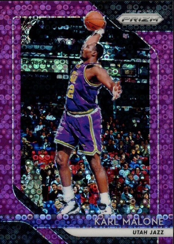 Karl Malone 2018 Prizm #75 Fast Break Purple /75 PSA 10