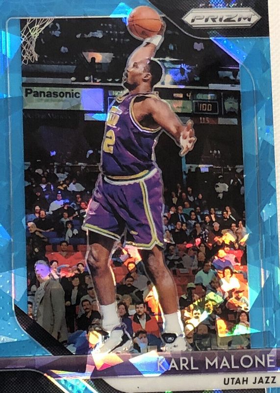 Karl Malone 2018 Prizm #75 Blue Ice /99 PSA 10