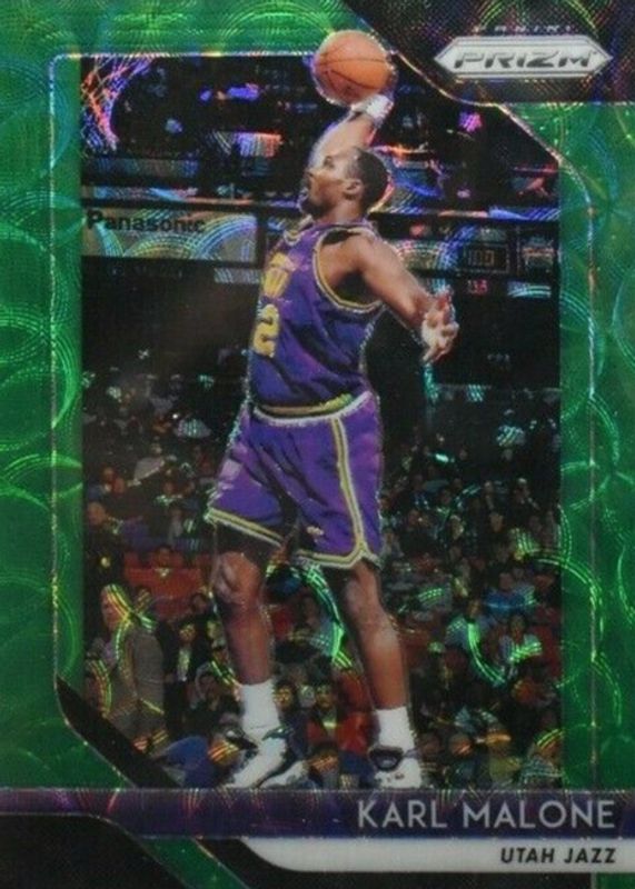 Karl Malone 2018 Prizm #75 Choice Green /8 PSA 9