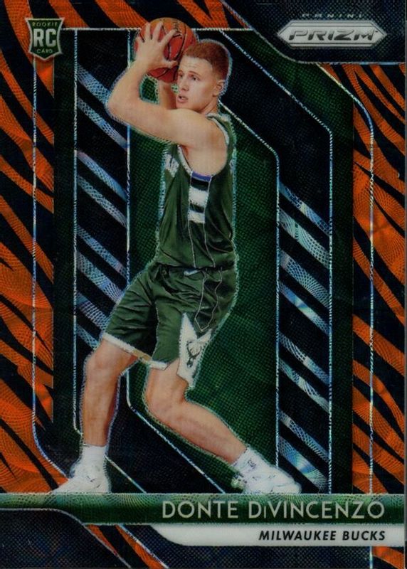 Donte DiVincenzo 2018 Prizm #246 Choice Tiger Stripe /(SSP) Rookie PSA 8