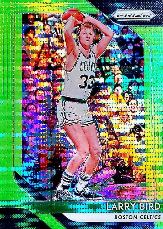 Larry Bird 2018 Prizm #85 Green Pulsar /25 RAW