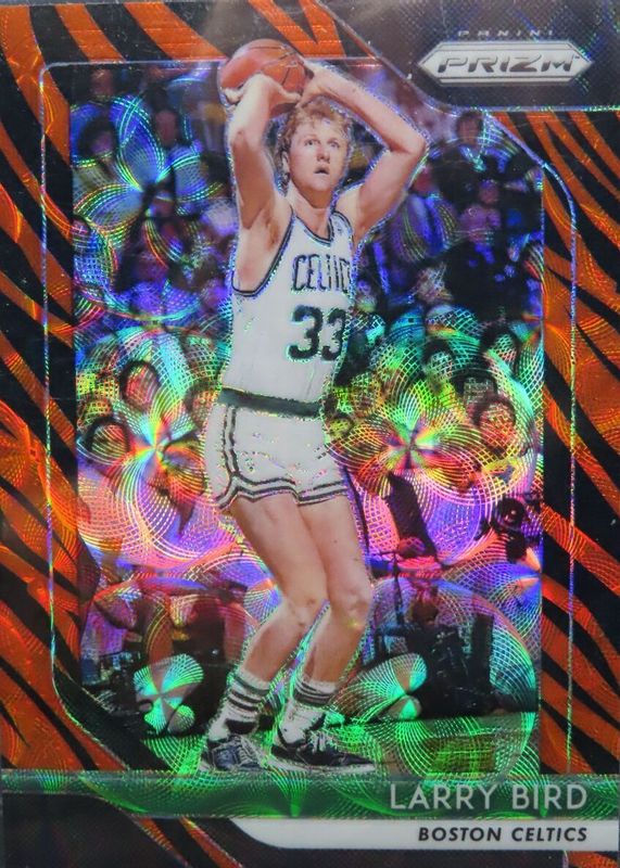 Larry Bird 2018 Prizm #85 Choice Tiger Stripe /(SSP) PSA 8