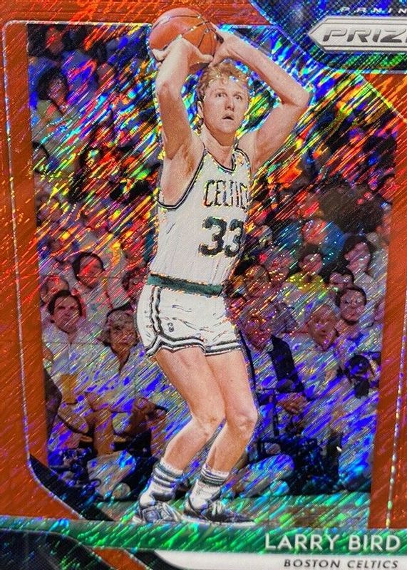Larry Bird 2018 Prizm #85 FOTL Red Shimmer /7 RAW