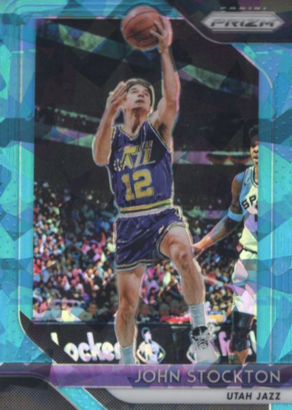 John Stockton 2018 Prizm #185 Blue Ice /99 RAW