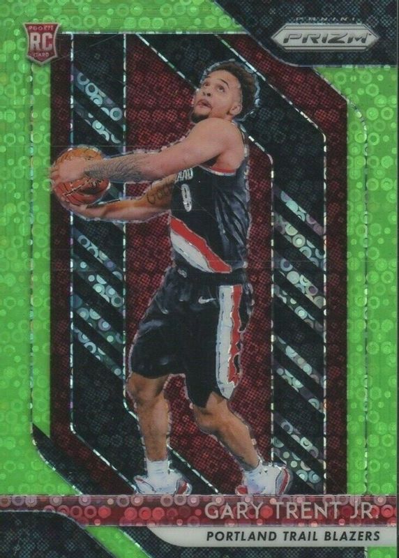 Gary Trent Jr. 2018 Prizm #71 Fast Break Neon Green /5 Rookie SGC 9.5