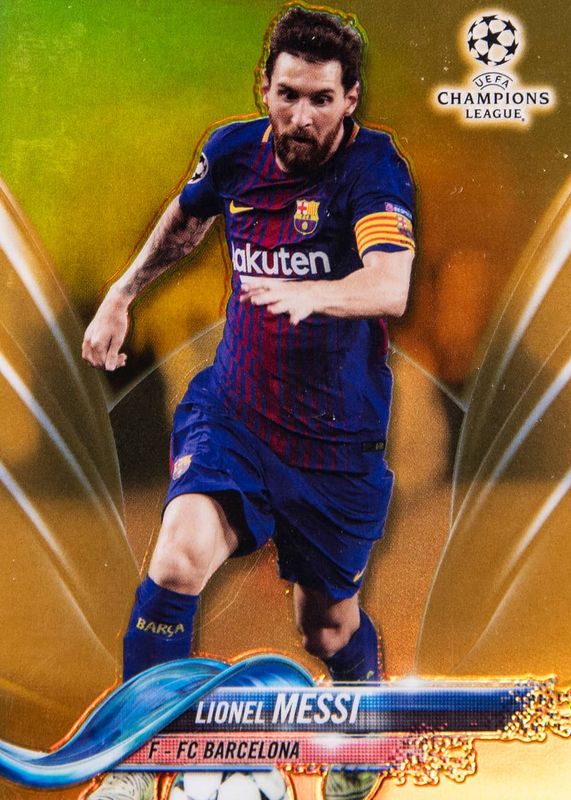 Lionel Messi 2017 Topps Chrome UEFA Champions League #1 Gold Refractor /50 BGS 10 PRISTINE