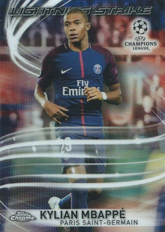 Kylian Mbappe 2017 Topps Chrome UEFA Champions League #LS-KM Lightning Strike Rookie BGS 8.5