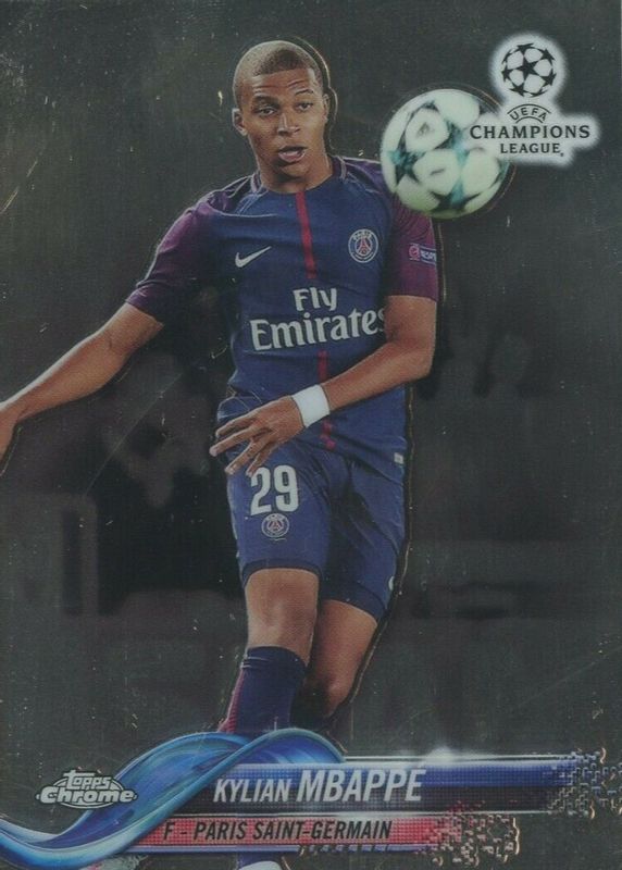 Kylian Mbappe 2017 Topps Chrome UEFA Champions League #41 Base Rookie RAW