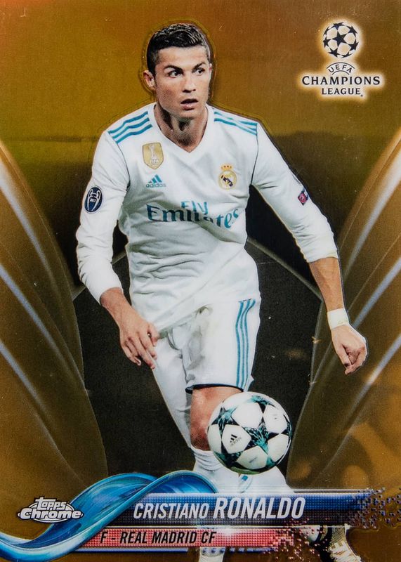 Cristiano Ronaldo 2017 Topps Chrome UEFA Champions League #93 Gold Refractor /50 PSA 10