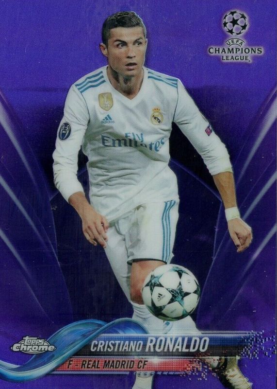 Cristiano Ronaldo 2017 Topps Chrome UEFA Champions League #93 Purple Refractor /250 PSA 10