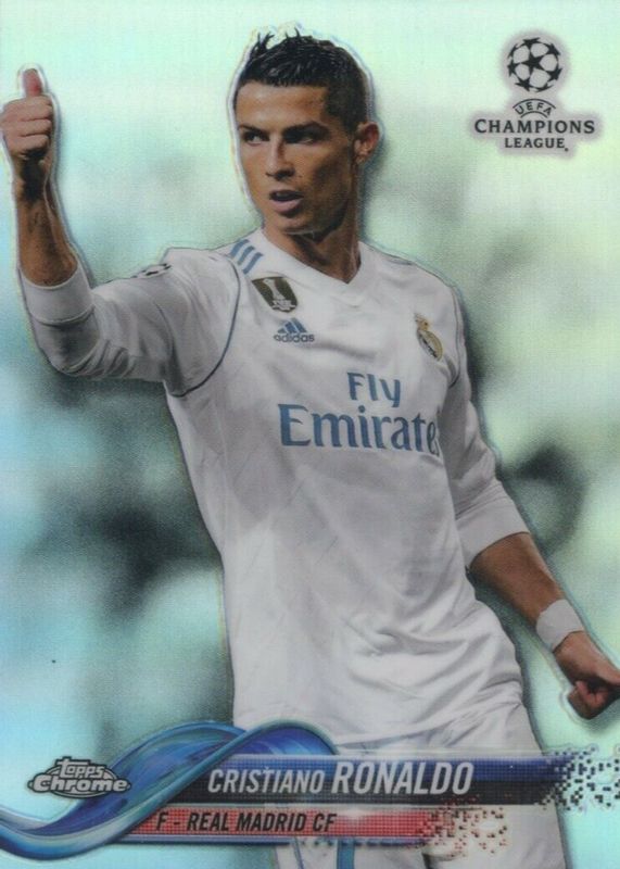 Cristiano Ronaldo 2017 Topps Chrome UEFA Champions League #93 SP Variation (Thumbs Up) PSA 8