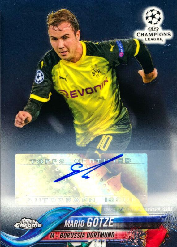 Mario Gotze 2017 Topps Chrome UEFA Champions League #67 Autographs SGC 10