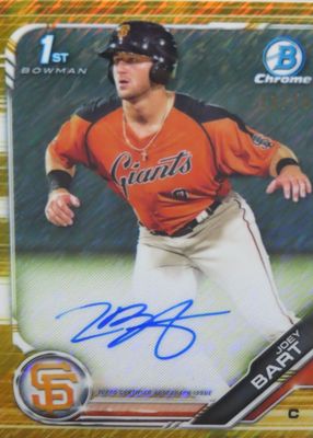 Joey Bart 2019 Bowman #CPA-JB Chrome Prospect Auto - Gold Shimmer 