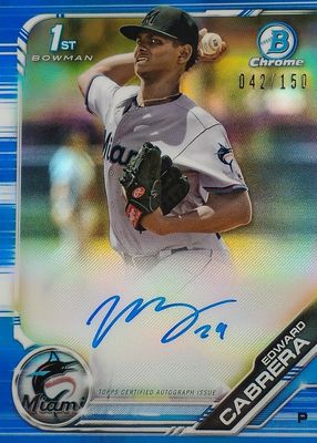 2019 Bowman #CPA-EC Chrome Prospect Auto - Blue Refractor /150 (1st)