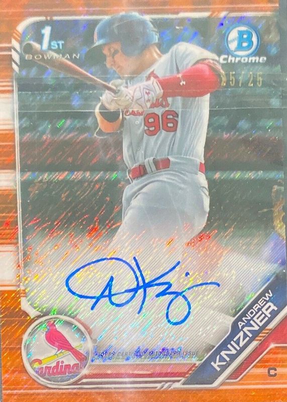 2019 Bowman #CPA-AK Chrome Prospect Auto - Orange Shimmer Refractor /25 (1st)