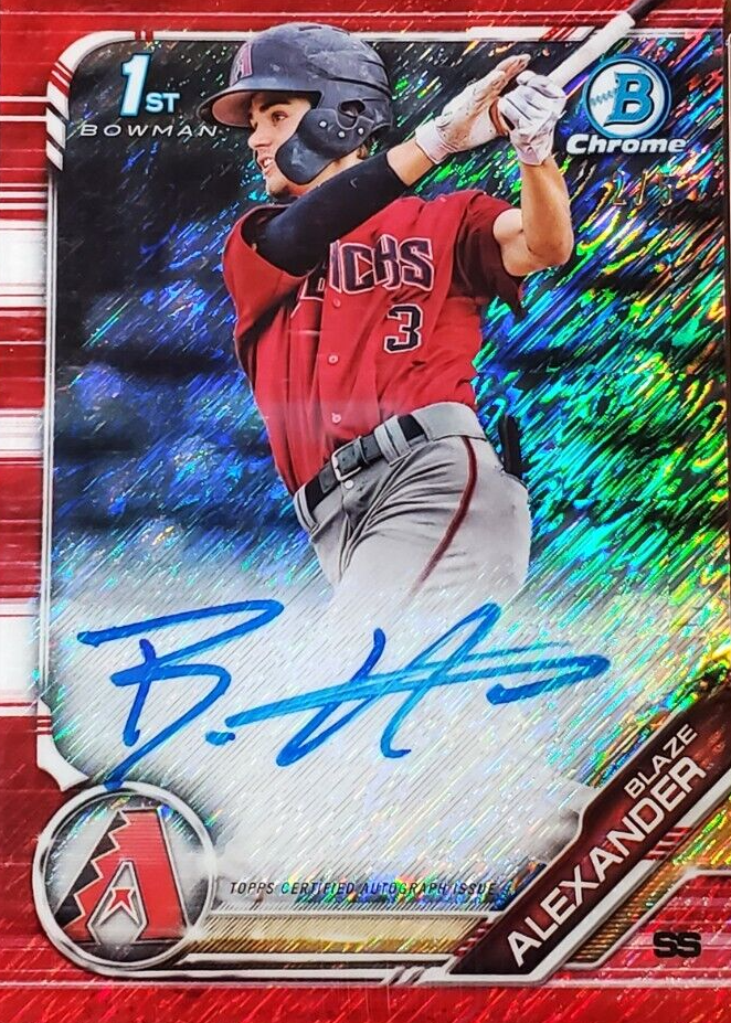 Blaze Alexander 2019 Bowman #CPA-BA Chrome Prospect Auto (1st 