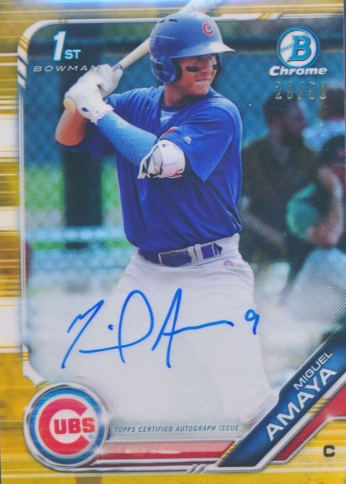 MIGUEL AMAYA Signed Auto Autographed 2019 Bowman Chrome TOP