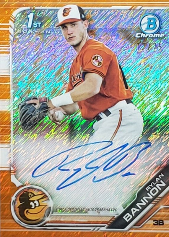 2019 Bowman #CPA-RB Chrome Prospect Auto - Orange Shimmer Refractor /25 (1st)