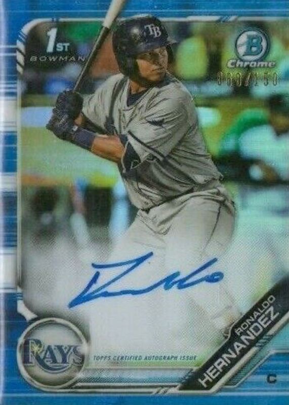 2019 Bowman #CPA-RH Chrome Prospect Auto - Blue Refractor /150 (1st)