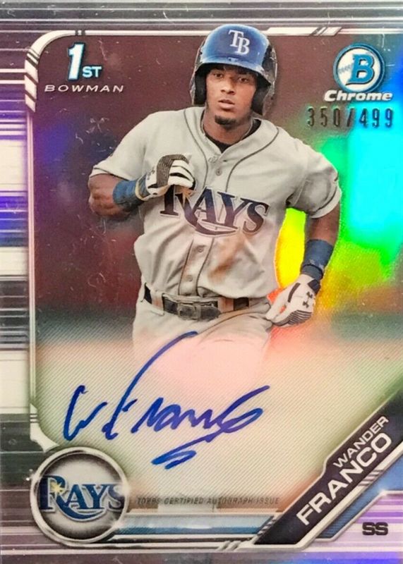 Wander Franco 2019 Bowman #CPA-WF Chrome Prospect Auto - Refractor /499 (1st) SGC 10